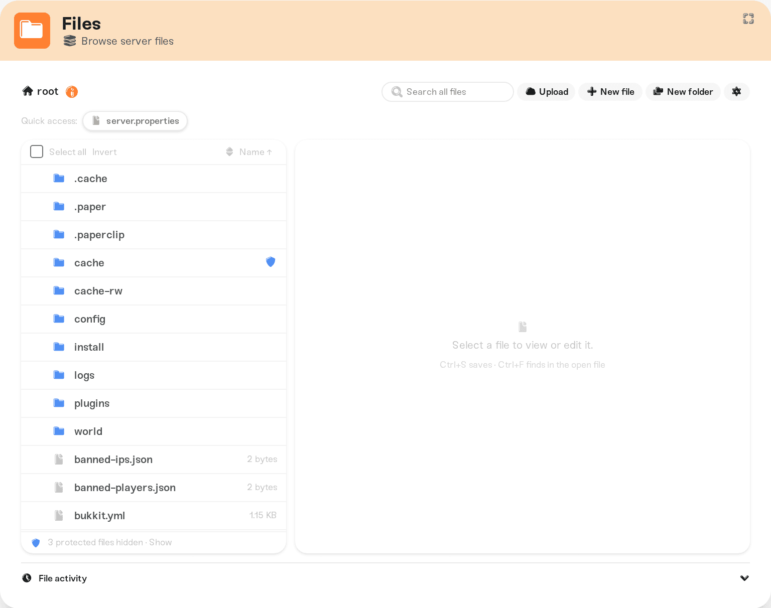 The Quick access chips above the file listing