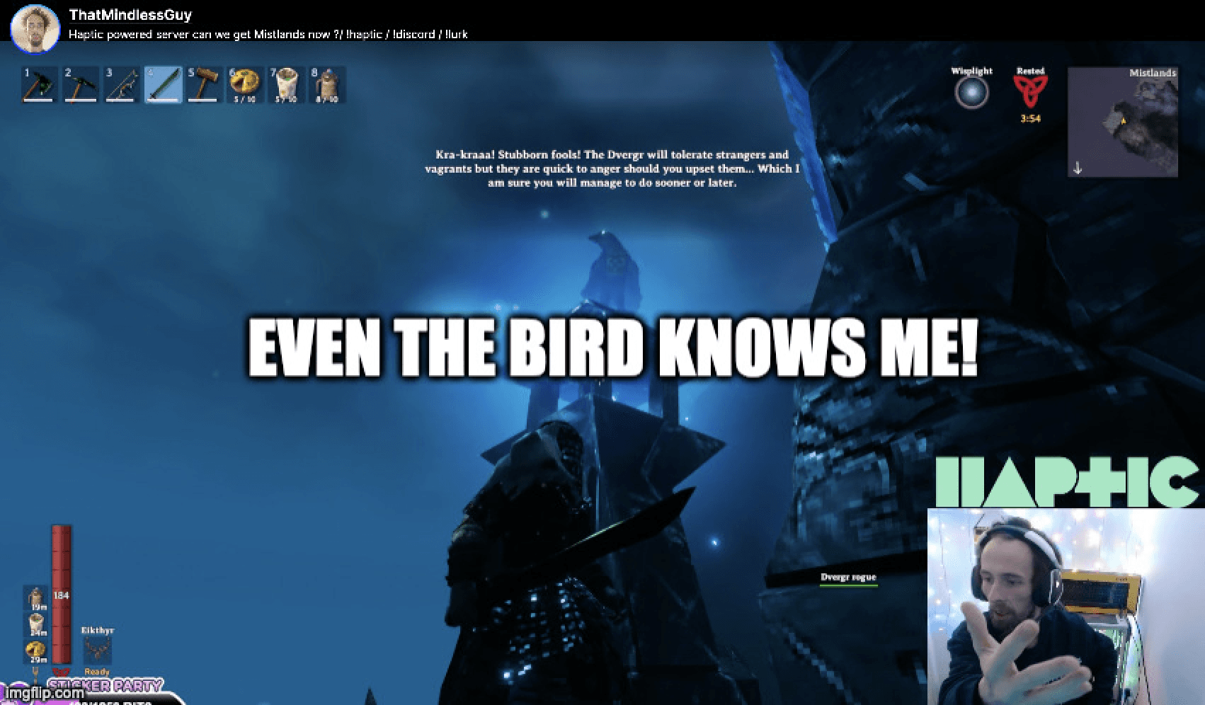 ThatMindlessGuy cursing at the raven