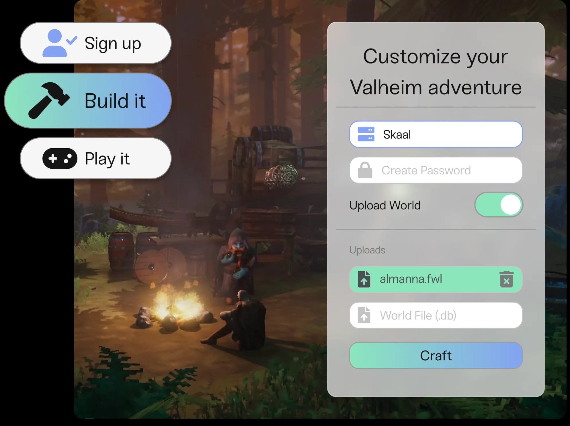 screenshot of game customization interface
