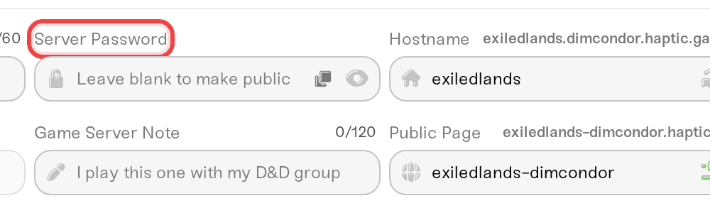 The Server Password field in the Basic tab