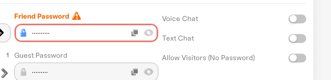 The error shown when two role passwords match The error shown when two role passwords match