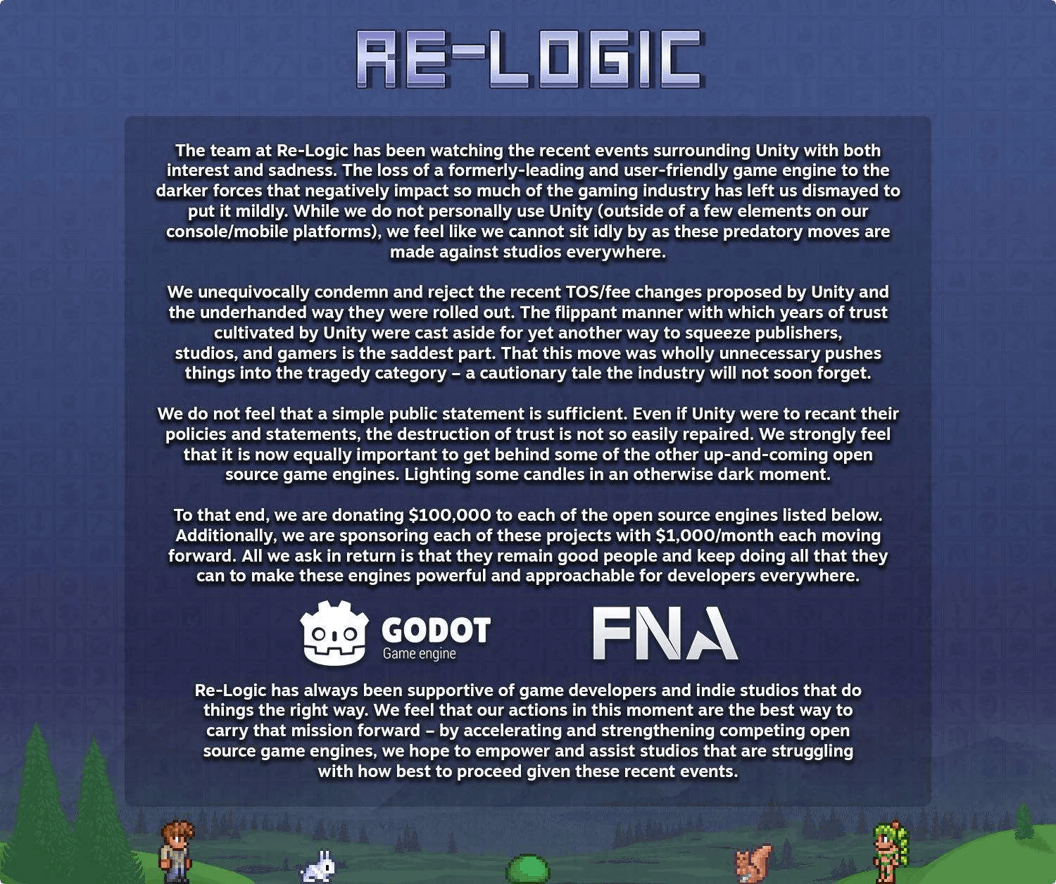Re-Logic putting their money where their mouth is Re-Logic putting their money where their mouth is