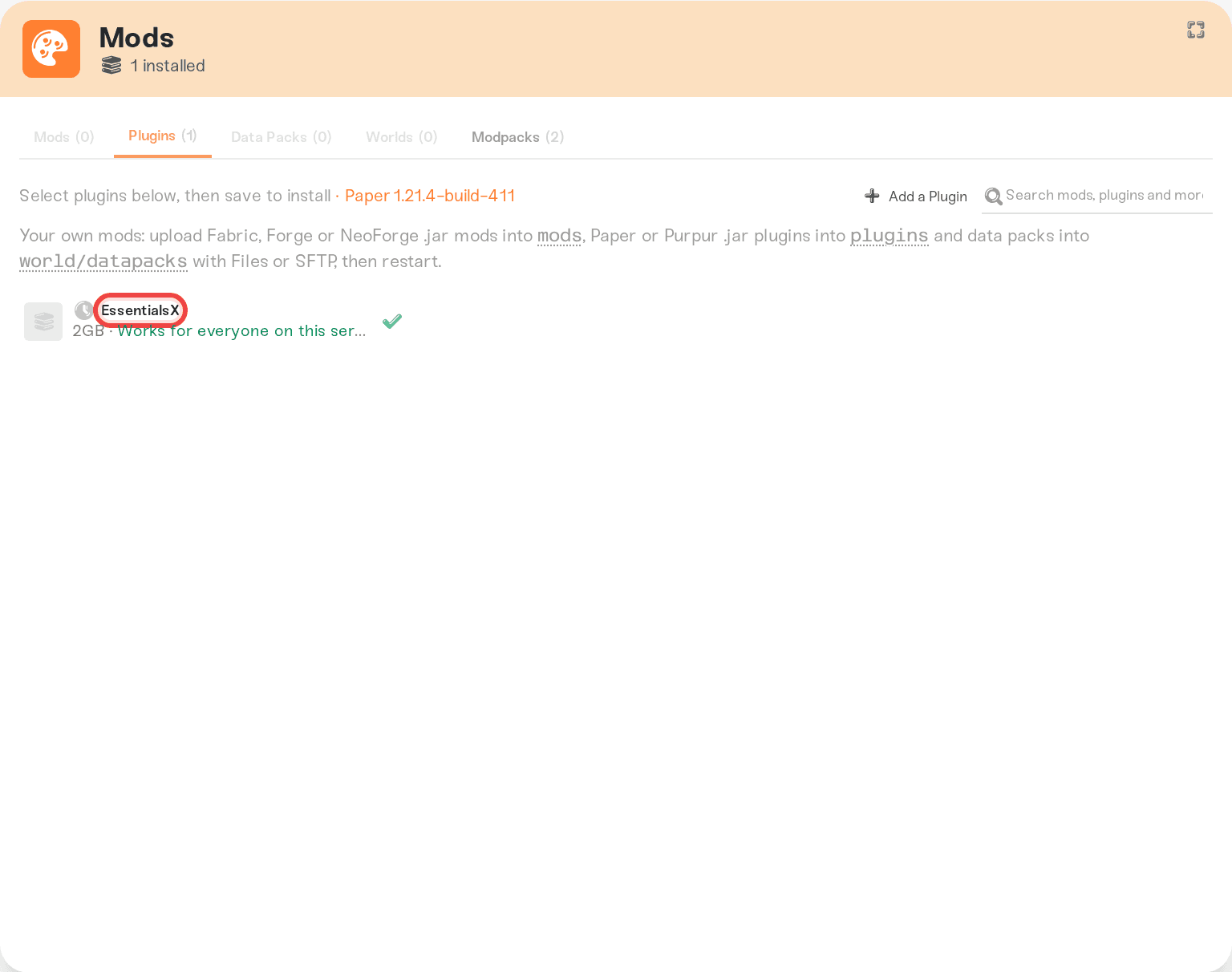 A mod row with its install checkbox highlighted A mod row with its install checkbox highlighted