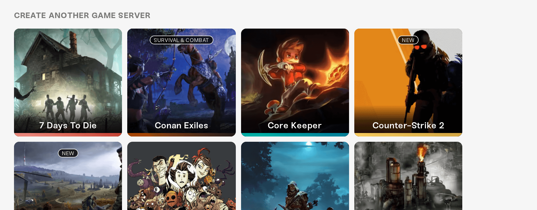 The Choose Your Game panel listing every game Haptic hosts