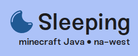 A public page while the server is offline, showing the Sleeping status A public page while the server is offline, showing the Sleeping status