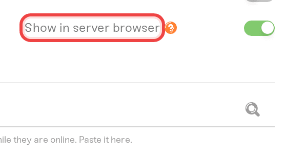 The Show in server browser setting that controls Community list visibility The Show in server browser setting that controls Community list visibility