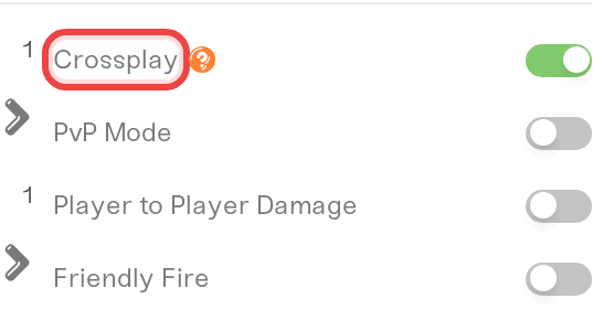 Crossplay checkbox in the Palworld server settings, switched on Crossplay checkbox in the Palworld server settings, switched on
