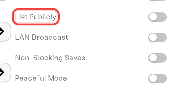 The List Publicly checkbox in the Details tab The List Publicly checkbox in the Details tab