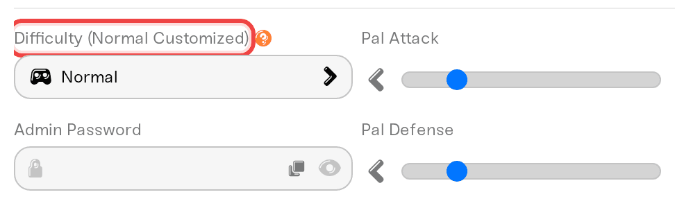 A new server's field already reading Difficulty (Normal Customized) A new server's field already reading Difficulty (Normal Customized)