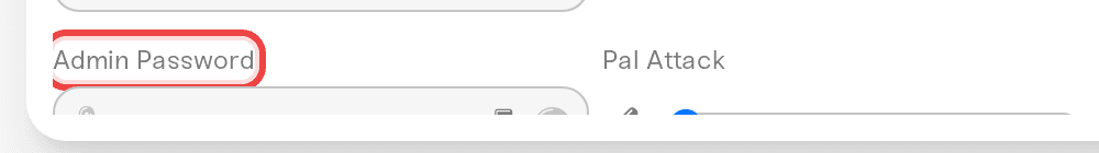 Admin Password field in the Details section with the eye icon, copy button, and Copy chat command link