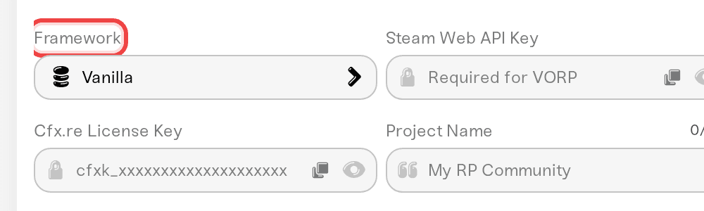 The Framework setting in the server's Details tab The Framework setting in the server's Details tab