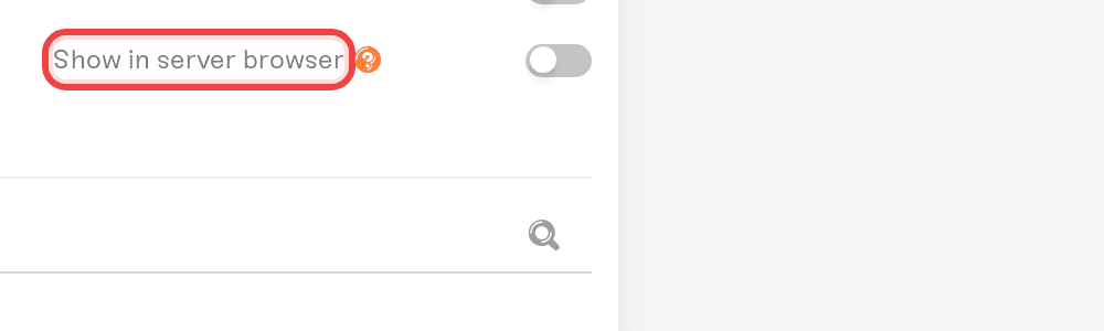 Show in server browser setting that controls Community-list visibility Show in server browser setting that controls Community-list visibility