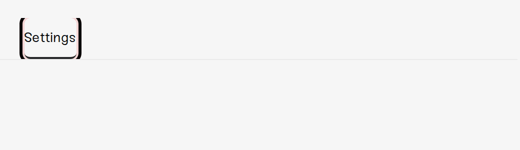 The Settings tab in the account navigation The Settings tab in the account navigation