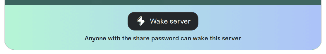 The Wake server button on a server's public page The Wake server button on a server's public page