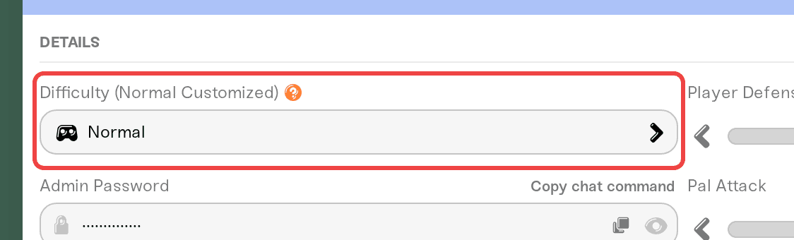 A new server's field already reading Difficulty (Normal Customized) A new server's field already reading Difficulty (Normal Customized)
