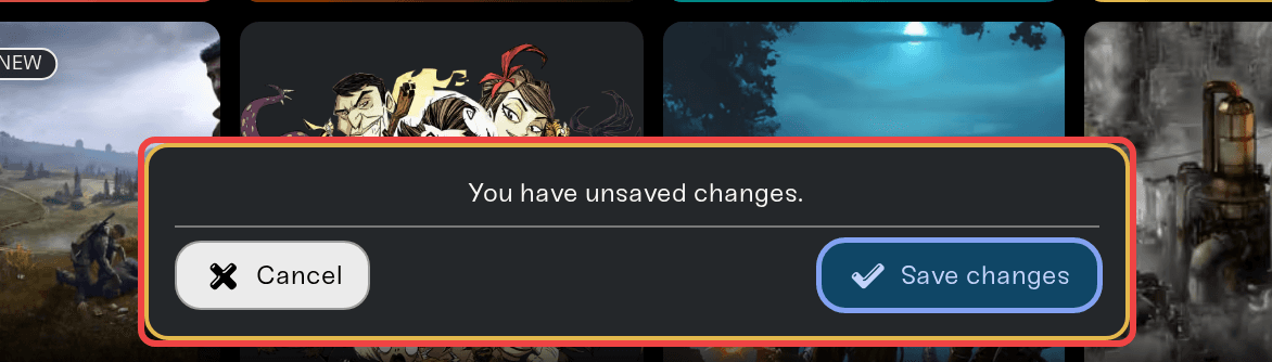 The Save changes card that appears after picking a new region The Save changes card that appears after picking a new region