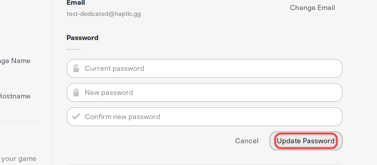 The expanded password form with all three fields The expanded password form with all three fields