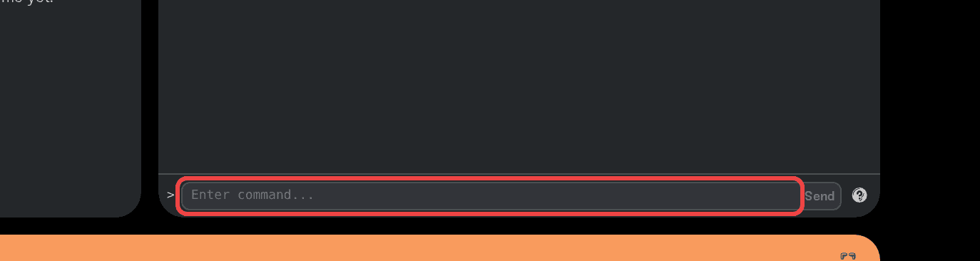 The command box with the Send button and the command help icon The command box with the Send button and the command help icon