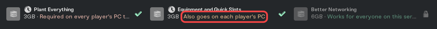 Reach label on a mod row in the Mods card Reach label on a mod row in the Mods card