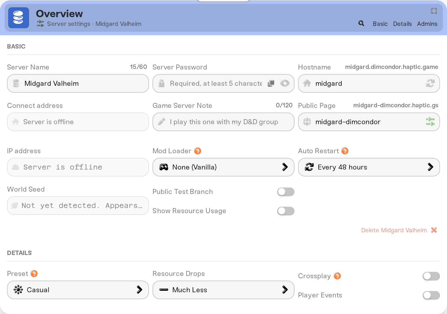 Search-and-add control in the Admins section with roster role badges below