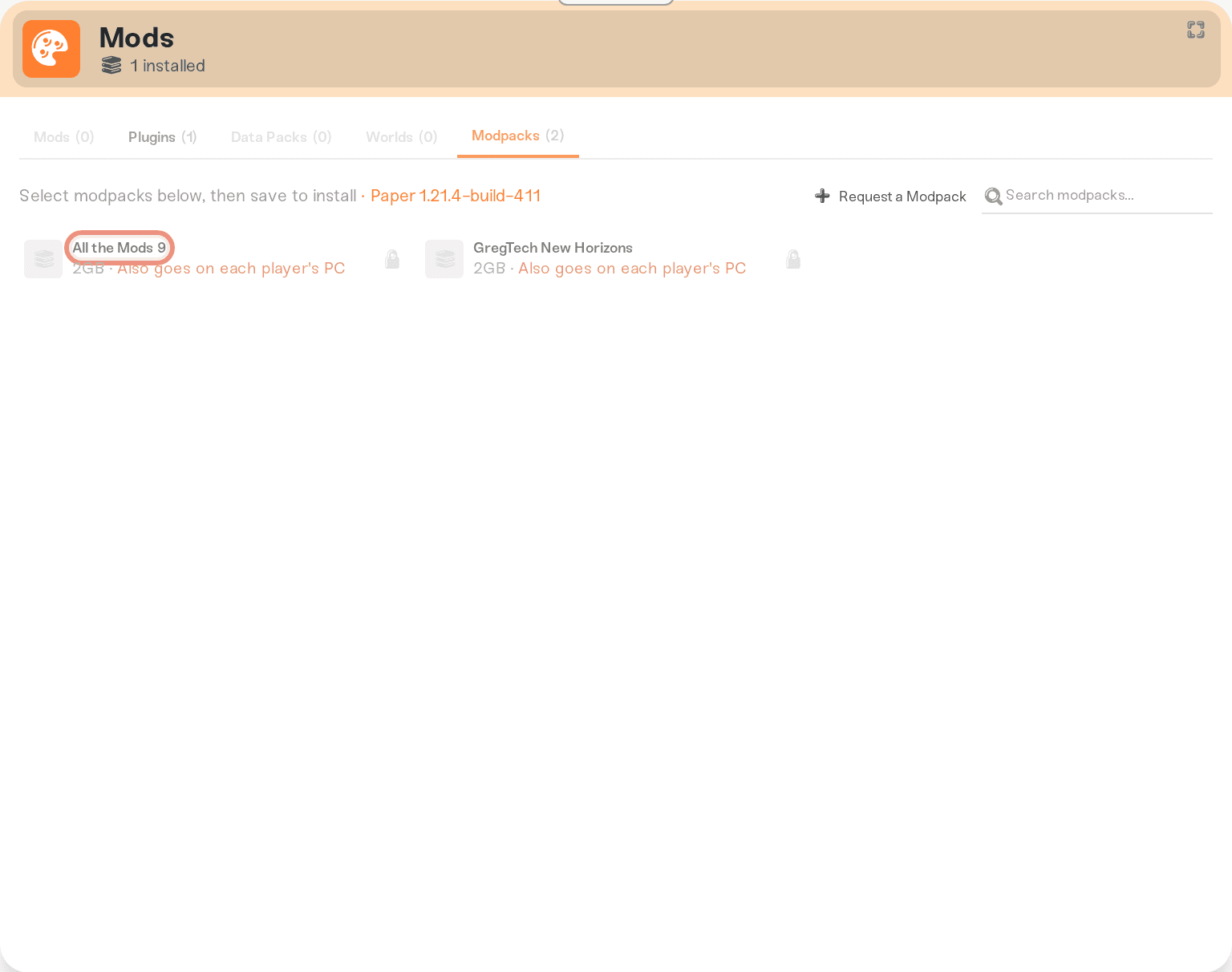 A mod row with its install checkbox highlighted A mod row with its install checkbox highlighted