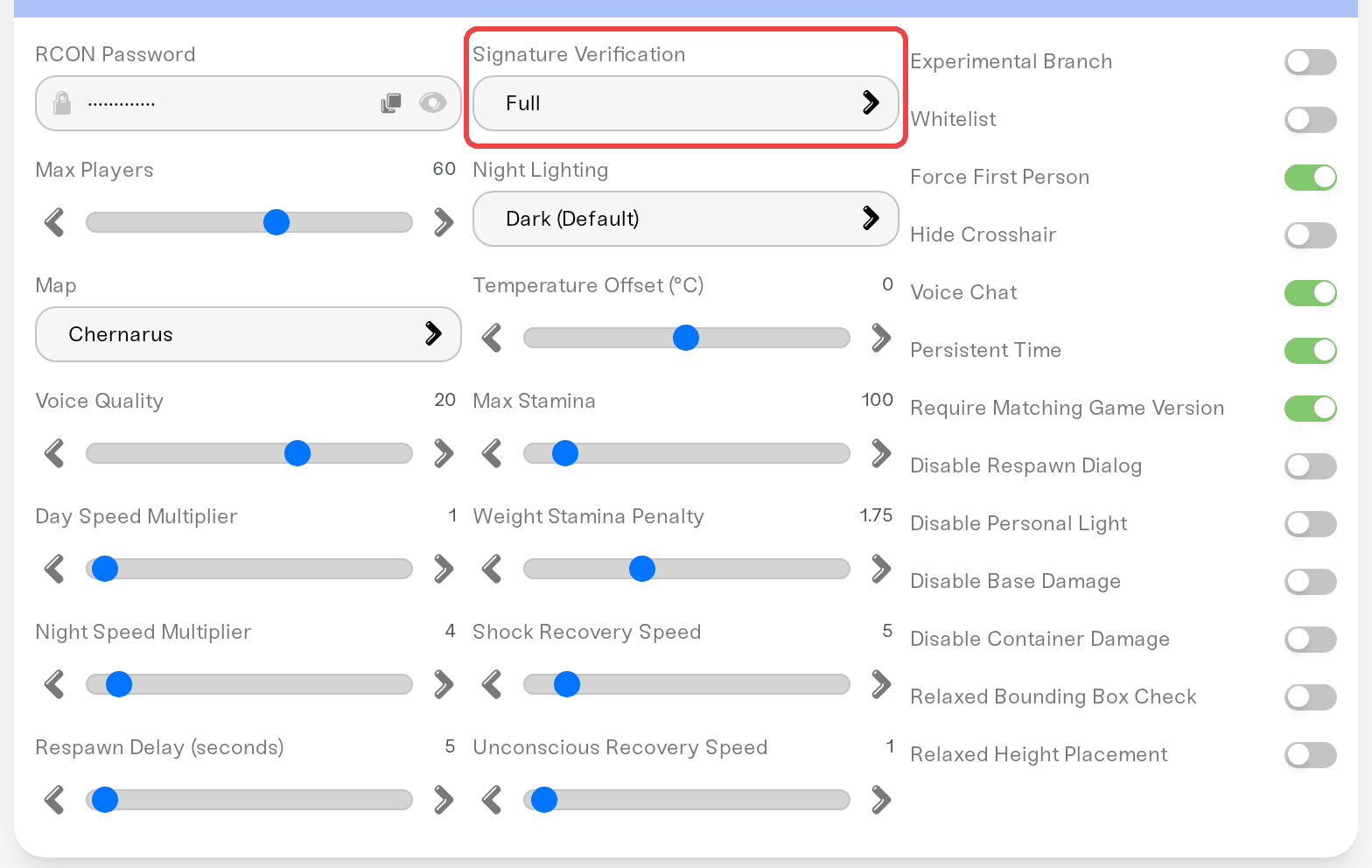 Signature Verification set to Full on the Details tab Signature Verification set to Full on the Details tab