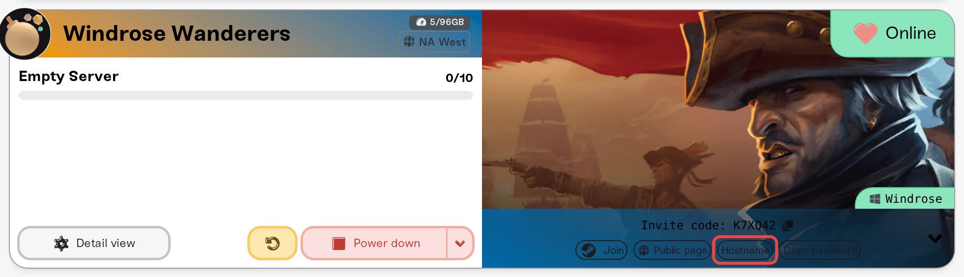 Server card with the join method pill in the shortcuts row highlighted Server card with the join method pill in the shortcuts row highlighted