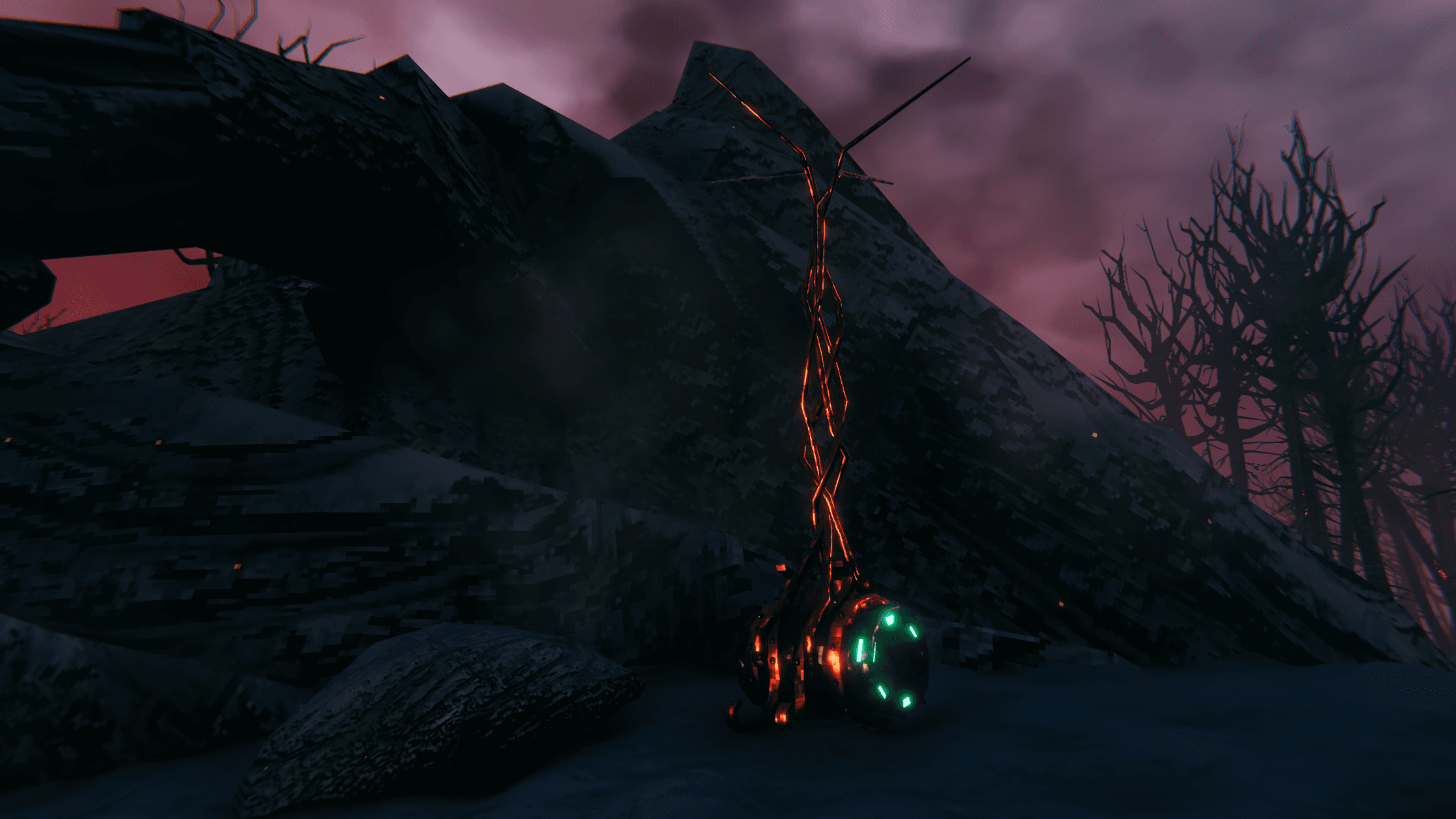 Strange contraption in the new Ashlands biome. Strange contraption in the new Ashlands biome.