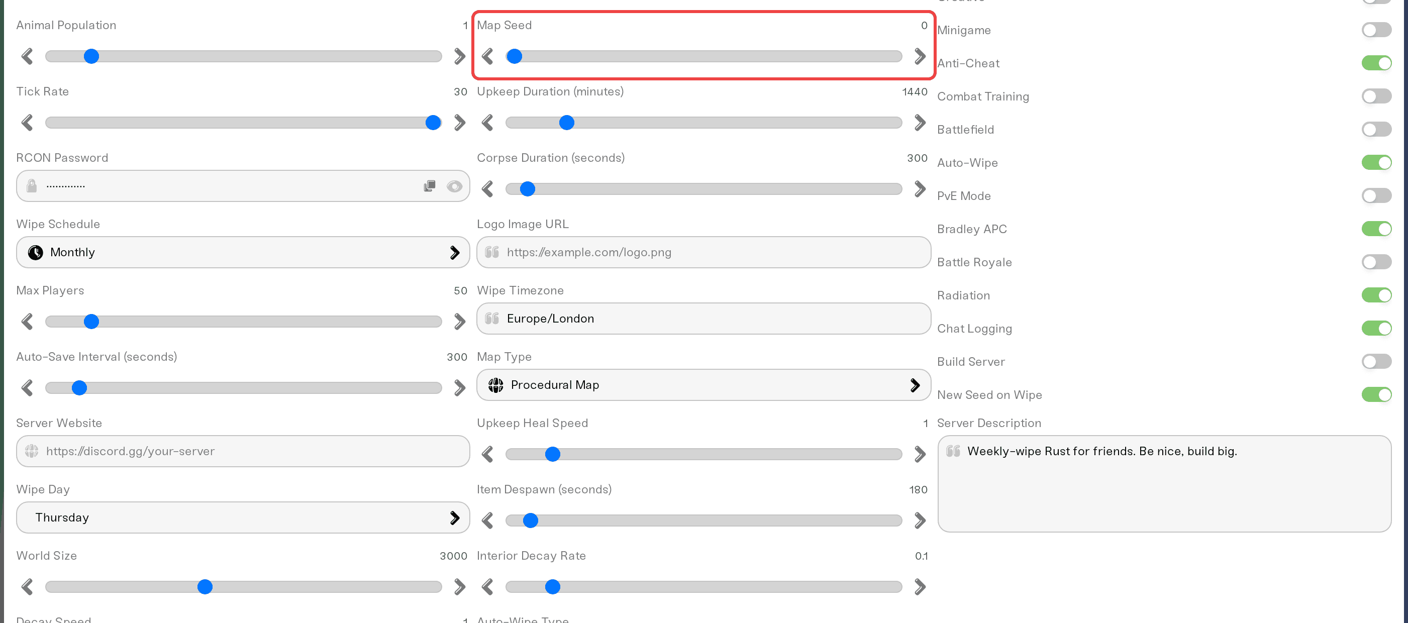 The Map Seed field in the Overview card's Details tab The Map Seed field in the Overview card's Details tab