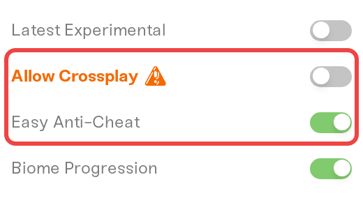 Easy Anti-Cheat editable again after Allow Crossplay is switched off Easy Anti-Cheat editable again after Allow Crossplay is switched off