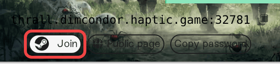 The address strip with the Steam Join pill PC friends use The address strip with the Steam Join pill PC friends use