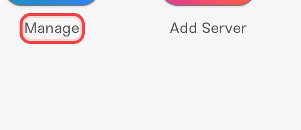 The Manage button on the My Servers page