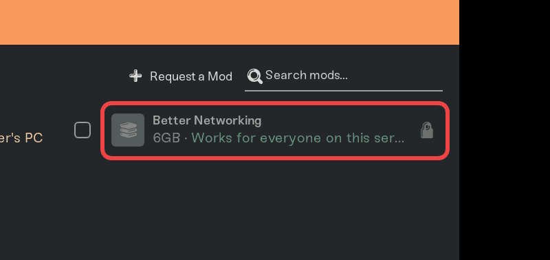 A locked mod row with the padlock icon A locked mod row with the padlock icon